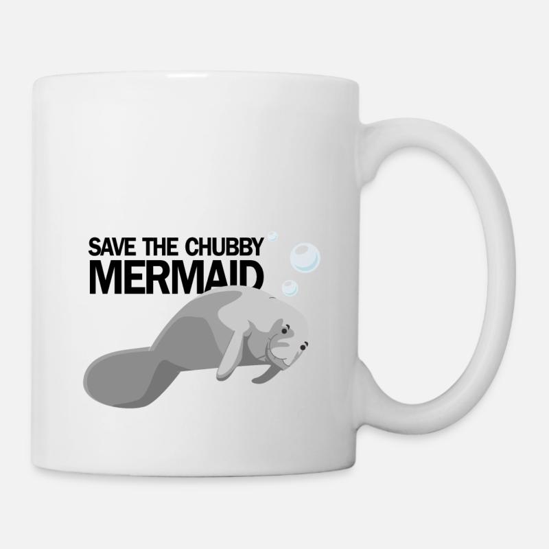 SAUVEZ LA SIRÈNE POTELÉE ALIAS LAMANTIN - Mug blanc - blanc