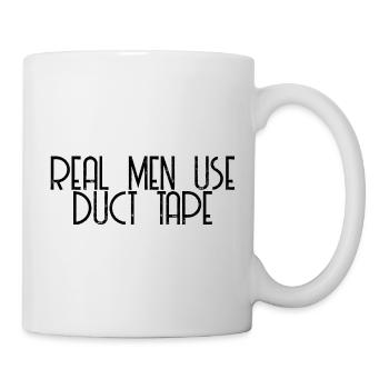 Les vrais hommes utilisent du ruban adhésif 2 - Mug blanc - blanc - Droite