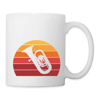 Tuba Vintage Sunset Blaskapelle Blechinstrument - Tasse - Weiß - Rechts