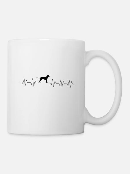 Hund im Herzschlag - Tasse - Weiß