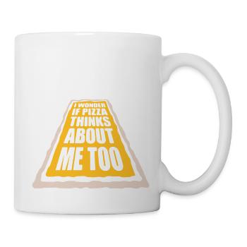 pizza thinks about me - Mug - white - Right