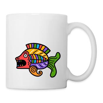 Kultur der Inkas, Fischsymbol - Tasse - Weiß - Rechts