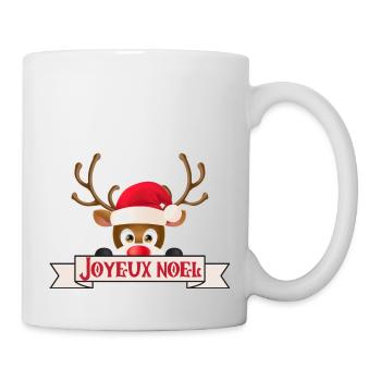 Joyeux noël Cerf comique - Mug blanc - blanc - Droite