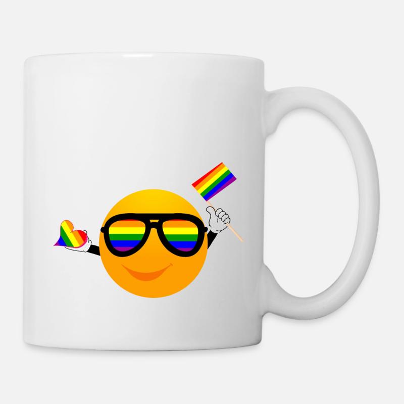 SMILE EMOTICONE LGBTQ - Tasse - Weiß