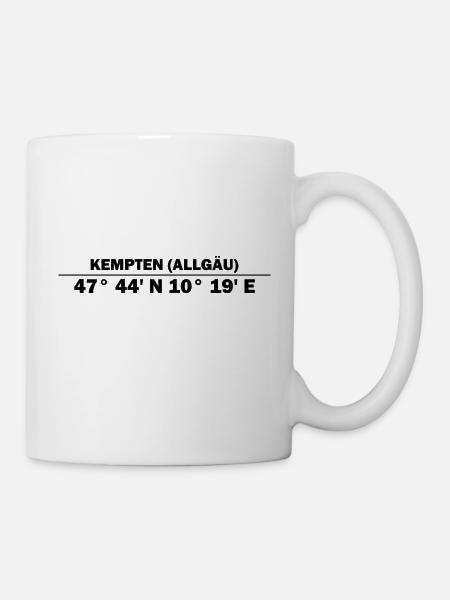 Kempten (Allgäu) Koordinaten - Tasse - Weiß