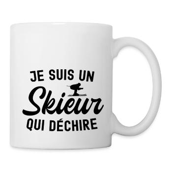je suis un skieur qui déchire - Mug blanc - blanc - Droite