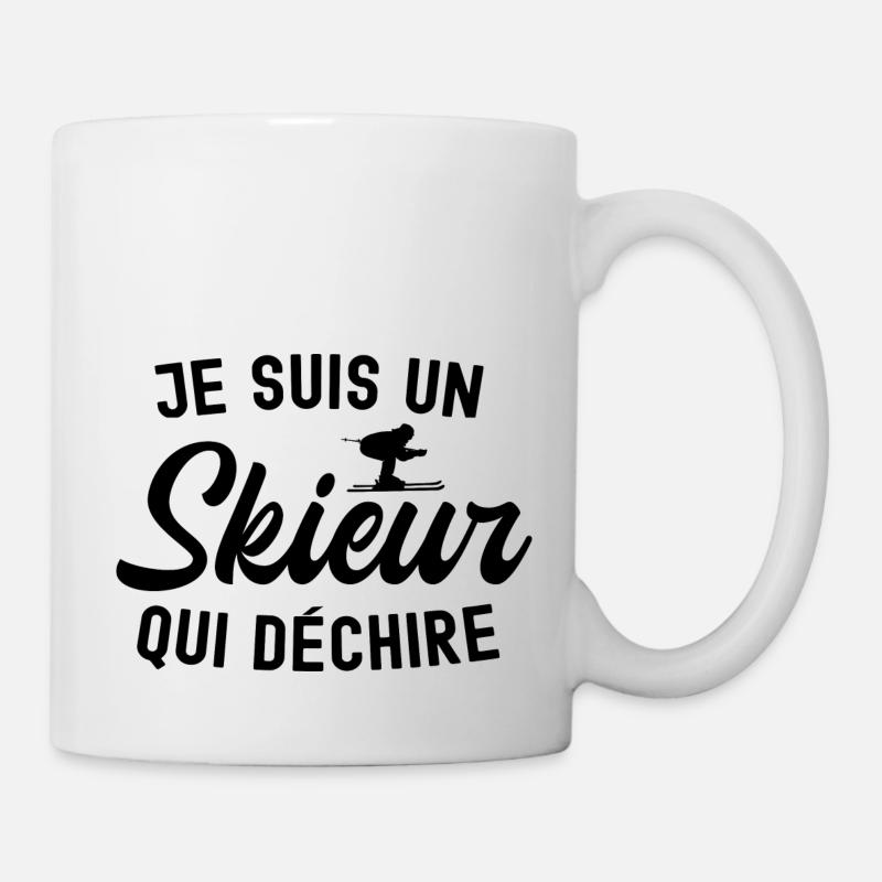 je suis un skieur qui déchire - Mug blanc - blanc