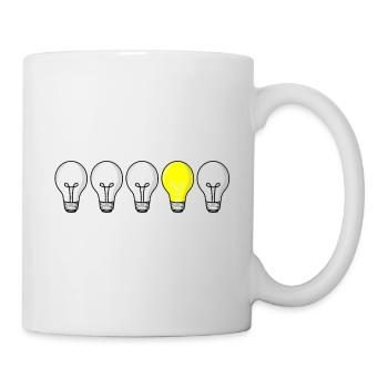 5 light bulbs - light on - Mug - white - Right
