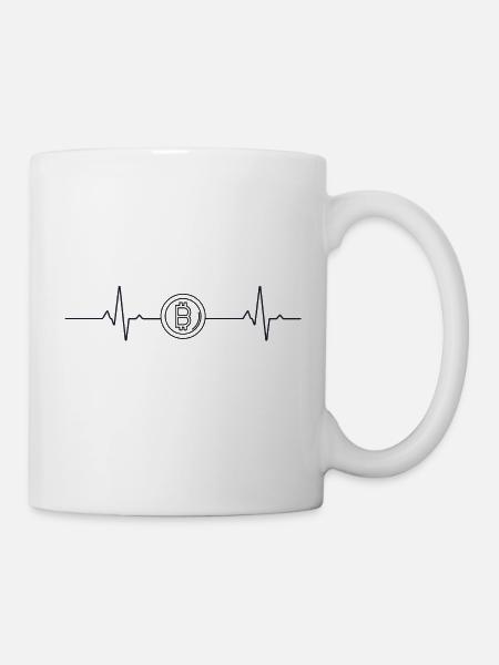 Rythme de mon cœur et Bitcoin - Mug blanc - blanc