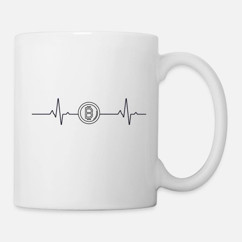 Rythme de mon cœur et Bitcoin - Mug blanc - blanc