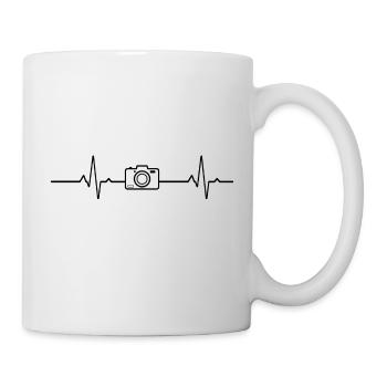 Rythme de mon cœur et caméra - Mug blanc - blanc - Droite