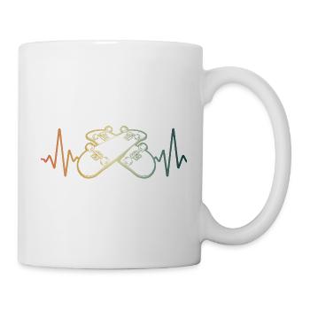 Herzschlag Skater Skateboard Skaten - Tasse - Weiß - Rechts