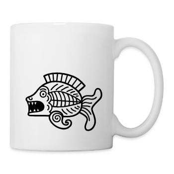 Kultur der Inkas, Fischsymbol - Tasse - Weiß - Rechts