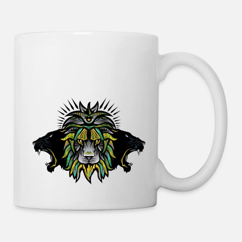Lion Panthere Fantasy Grafik Tier - Tasse - Weiß