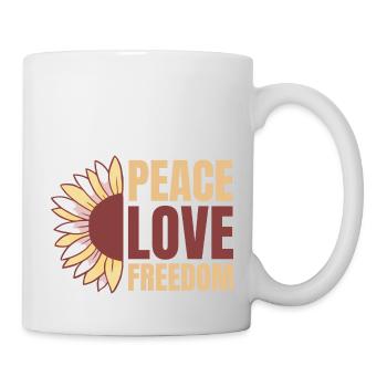 Peace Freedom Peace Sign Sunflower Love - Mug - white - Right