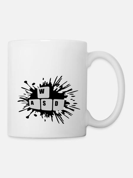 Tastatur Tasten Gamer WASD - Tasse - Weiß