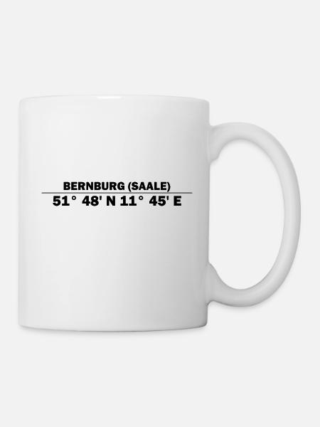 Bernburg (Saale) Koordinaten - Tasse - Weiß