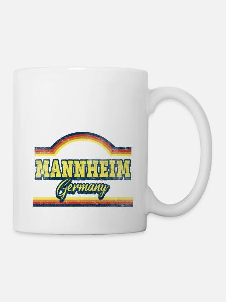 Mannheim Deutschland Stadt Schrift Vintage Retro - Tasse - Weiß