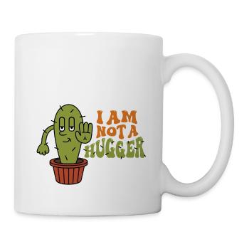 Ich bin kein Hugger Sarkastic Cactus Design - Tasse - Weiß - Rechts