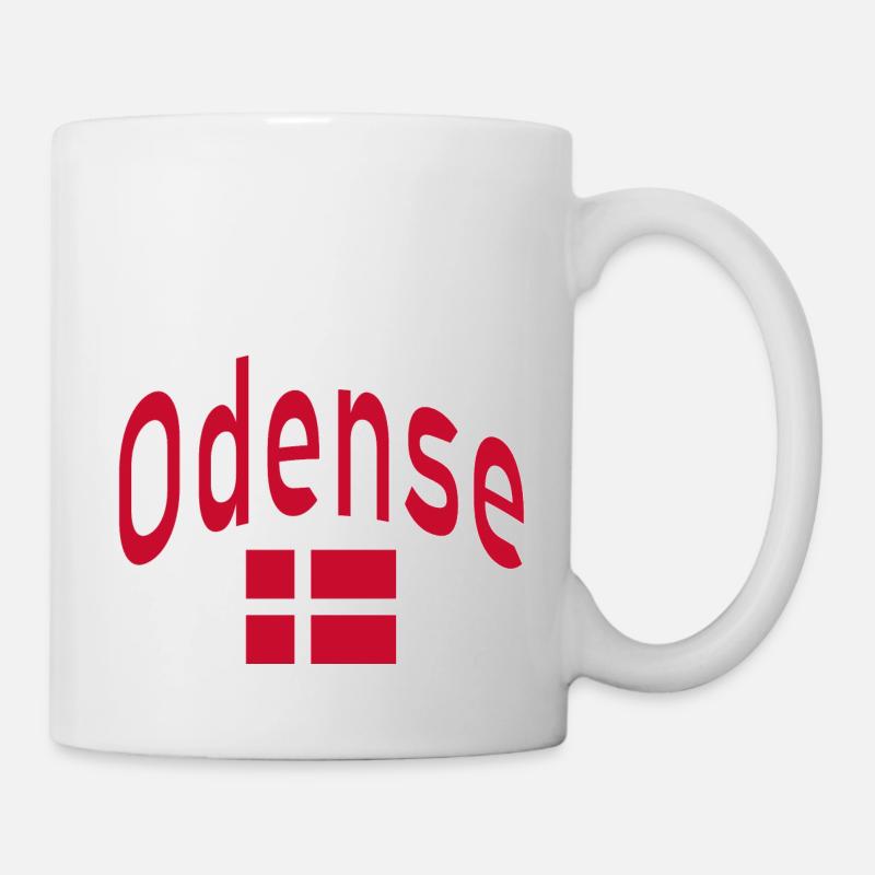 Drapeau d’Odense Danemark - Mug blanc - blanc