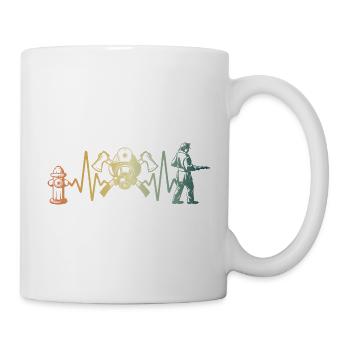 Battement de cœur des pompiers pompiers - Mug blanc - blanc - Droite