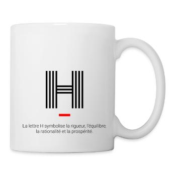 Lettre H - Mug blanc - blanc - Droite