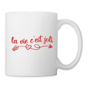 la vie c'est joli - Mug blanc - blanc - Droite