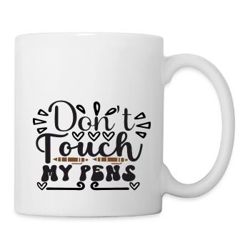 Ne touchez pas à mes stylos - Mug blanc - blanc - Droite