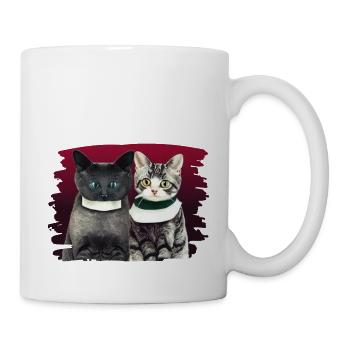 Zwei katzen - Tasse - Weiß - Rechts
