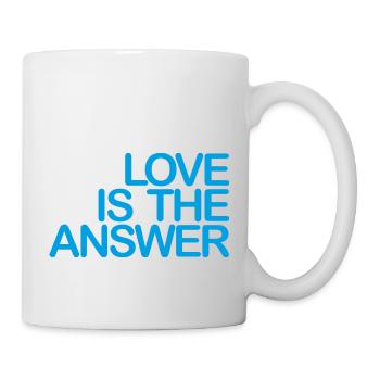 L’AMOUR est la RÉPONSE 03 bleu clair - Mug blanc - blanc - Droite