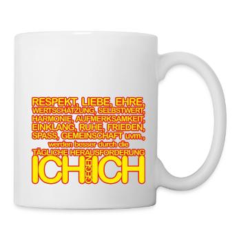 ICH gegen ICH deutsch 02gelb Krot - Tasse - Weiß - Rechts