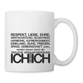 ICH gegen ICH deutsch 01schwarz - Tasse - Weiß - Rechts