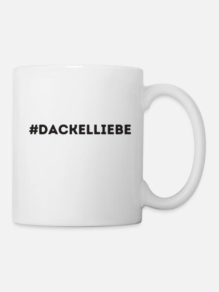 #Dackelliebe Dackel Hundemensch - Tasse - Weiß