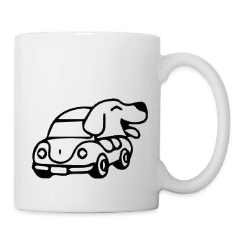 dog driving - Tasse - Weiß - Rechts