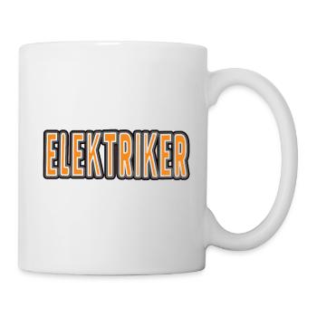 Elektriker Mütze in Orang - Tasse - Weiß - Rechts