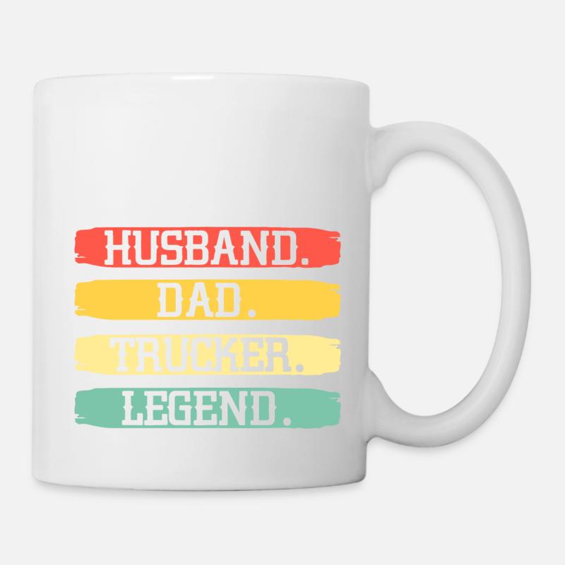 Husband Father Trucker Legend - Mug - white