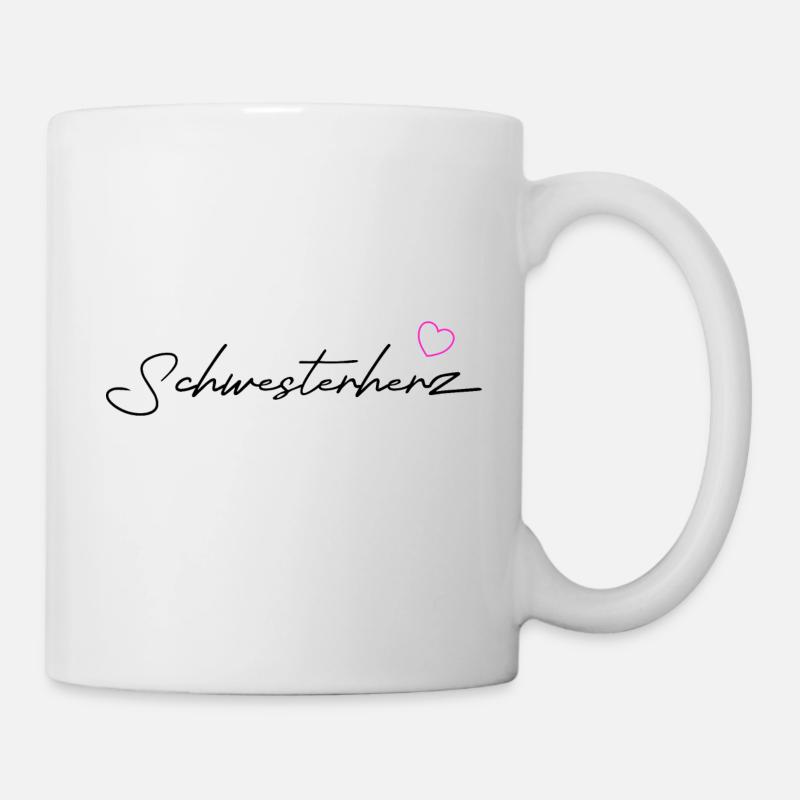 Schwesterherz in black - Tasse - Weiß