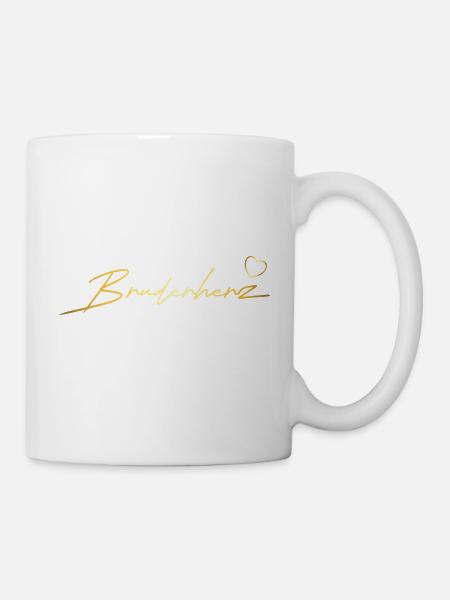 Bruderherz Geschenk in Gold - Tasse - Weiß
