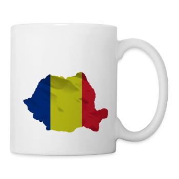 Romania flag in the shape of the country - Mug - white - Right