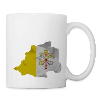Vatican City flag in the shape of the country - Mug - white - Right