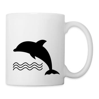 Delfin im Wasser als Vektor - Tasse - Weiß - Rechts