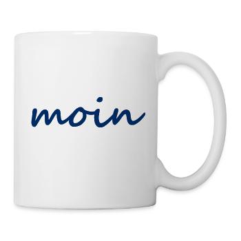 Moin - Guten Morgen - Nordsee - Ostsee - Möwe - Tasse - Weiß - Rechts