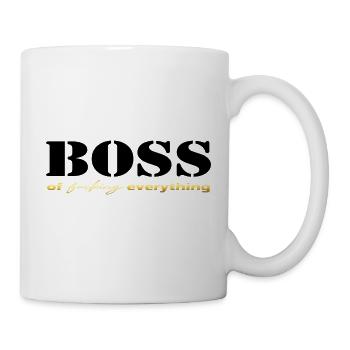 Boss de tout noir et or - Mug blanc - blanc - Droite