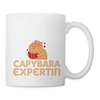 Capybara Expertin Wasserschwein Mädchen Geschenk - Tasse - Weiß - Rechts
