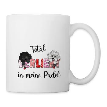 Verliebt in meine Pudel, süßes Pudelmmotiv - Tasse - Weiß - Rechts