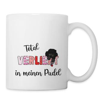 Verliebt in meinen Pudel, süßes Pudelmmotiv - Tasse - Weiß - Rechts