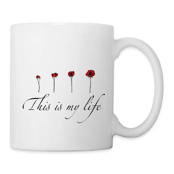 Coquelicot cycle de vie - Mug blanc - blanc - Droite