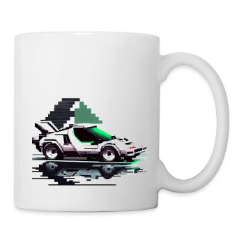 Sports car for video game gamer in 8 bit graphics - Mug - white - Right