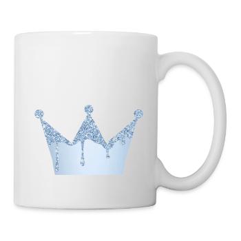 Queen Crown Blue Glitter personnalisable - Mug blanc - blanc - Droite