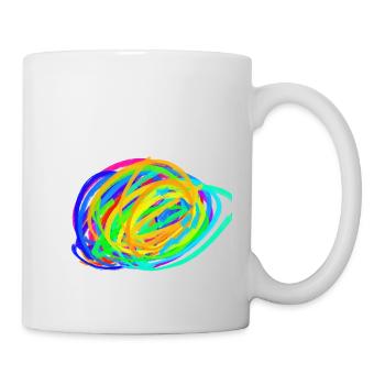 Bunte Explosion - Tasse - Weiß - Rechts